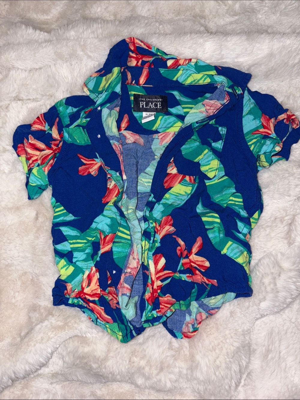 The Children's Place Blue Tropical Floral Boys' Shirt